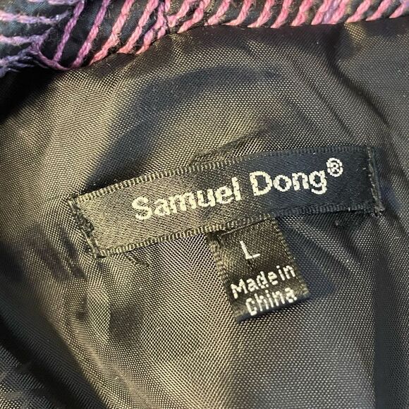 Samuel Dong Puffer Jacket w/Abstract Embroidered Lines Size L - Picture 7 of 9